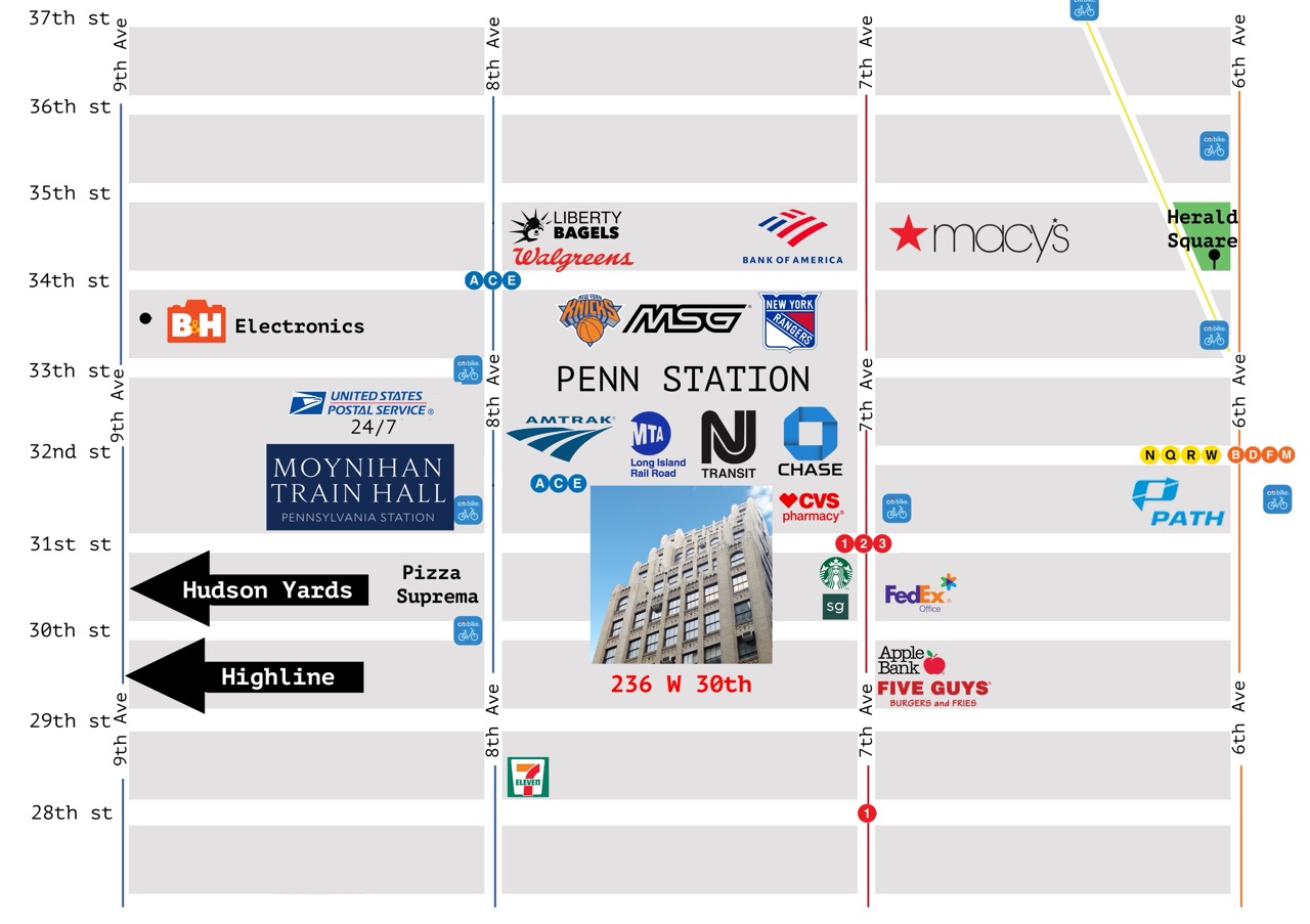 236 West 30th Street neighborhood map